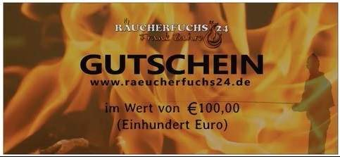 Geschenkgutschein 100 Euro für Grill, Outdoor und Räucherzubehör
