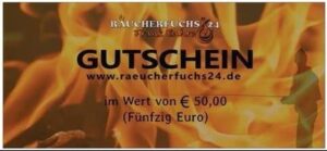 Geschenkgutschein 50 Euro für Grill, Outdoor und Räucherzubehör