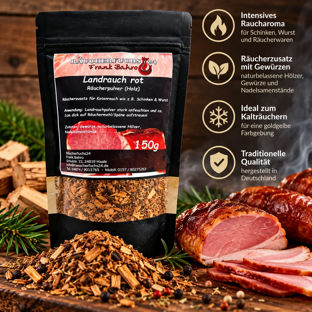 Landrauch rot Räucherzusatz mit Gewürzen für Schinken und Wurst