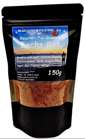 Räucher Fix Gewürz Lachs Rot 150 g – Räuchergewürz zum Würzen und Räuchern von Lachs