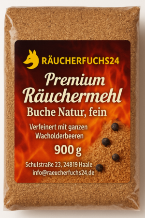Räuchermehl Buche mit Wacholder ganz 900 g für kräftiges Raucharoma