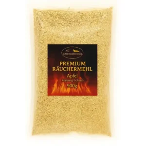 Räuchermehl Apfel 900 g fein 0,5–1,5 mm aus Apfelholz für mild fruchtiges Raucharoma