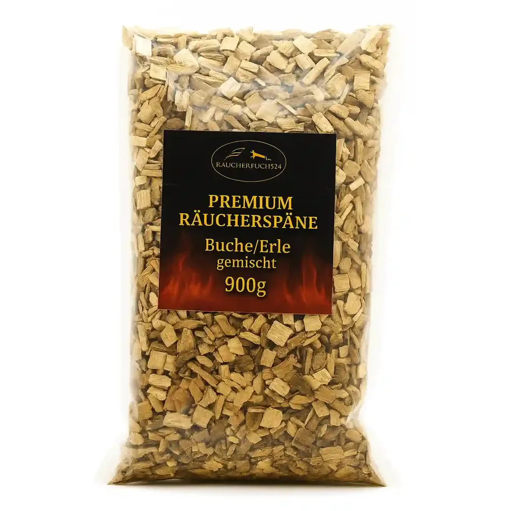 Räucherspäne Erle-Buche gemischt 3–5mm 900g