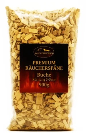 Räucherspäne aus Buche 3–5 mm, 900 g – Räucherchips für Fisch, Fleisch und Geflügel