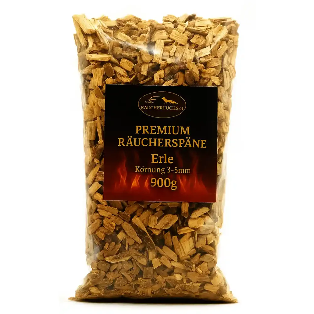 Räucherspäne Erle 3–5 mm 900 g zum Räuchern von Fisch, Fleisch und Käse