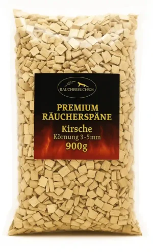Räucherspäne aus Kirschholz 3–5 mm, 900 g – Räucherchips für Fisch, Fleisch und Geflügel