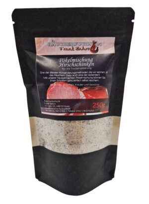Pökelmischung für Hirschschinken 250 g zur traditionellen Herstellung von aromatischem Hirschschinken. Ideal zum Pökeln, Reifen und Räuchern von Wildfleisch.