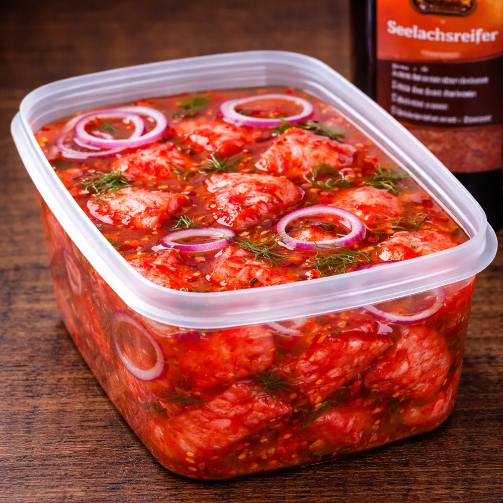 Seelachs einlegen mit Seelachsreifer Gewürzmischung in würziger Lake mit Zwiebeln