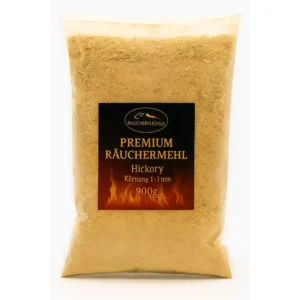 Räuchermehl Hickory 900 g fein 0,5–1,5 mm aus Hickoryholz für kräftiges Raucharoma
