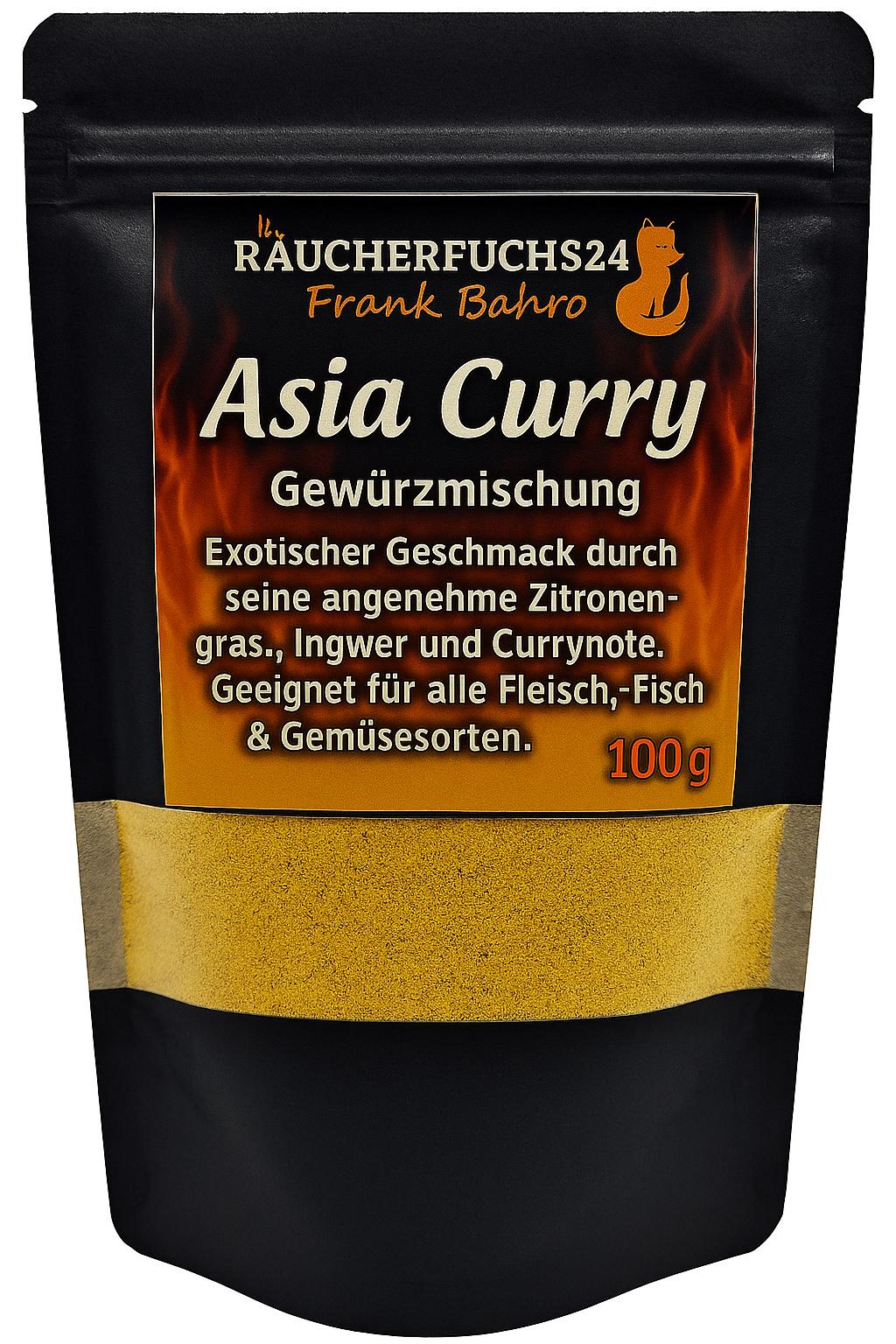 Asia Curry Gewürz BBQ Rub 100g – exotisches Grillgewürz mit Currynote