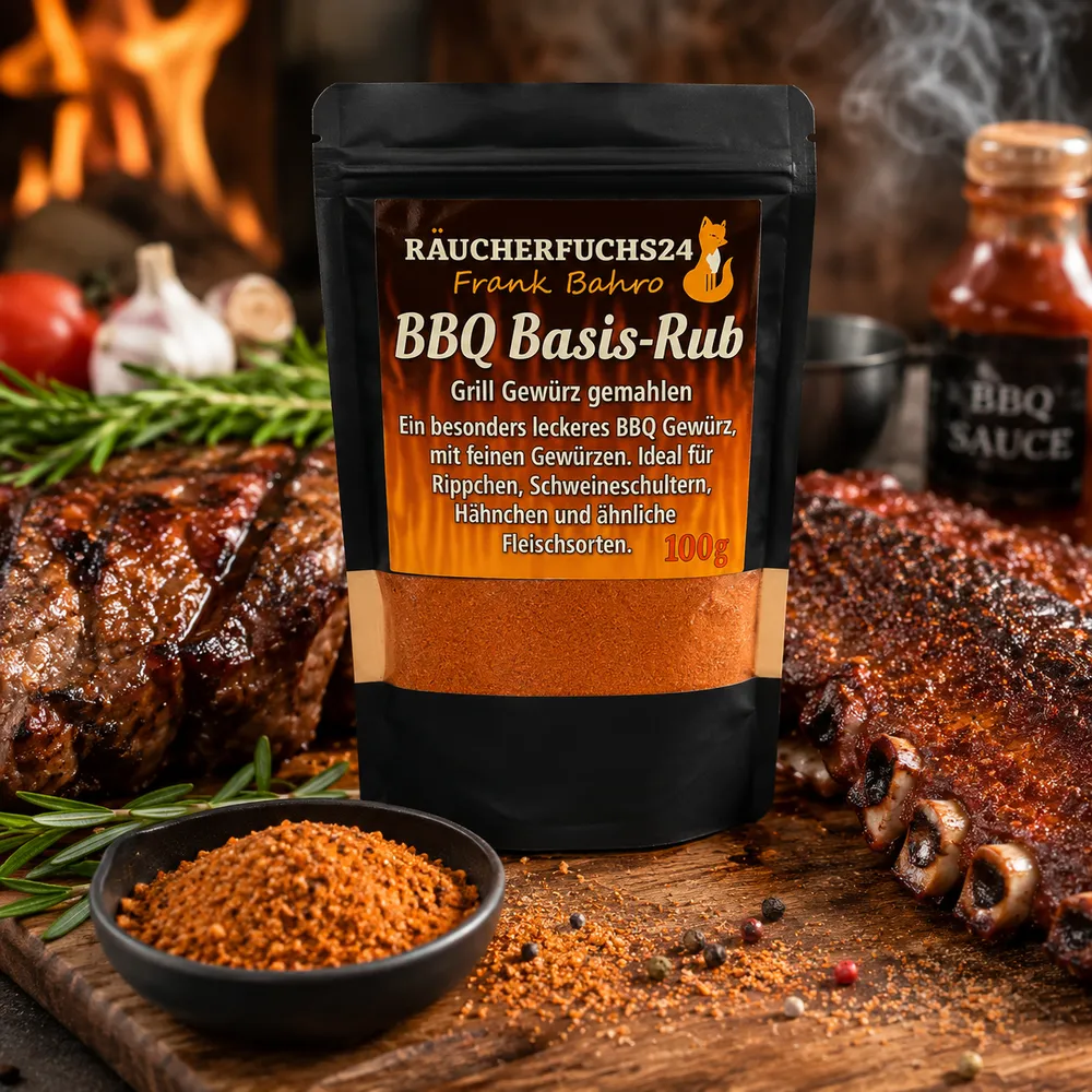 BBQ Basis Rub Gewürz für Rippchen Schweineschulter Hähnchen und Grillfleisch