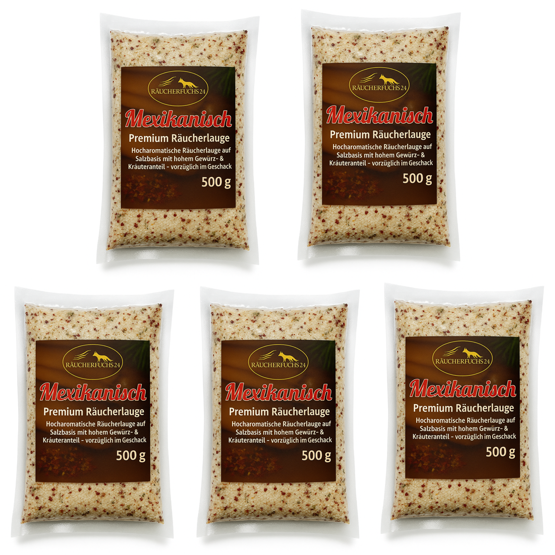Räucherlauge/Lake Mexikanisch 5×500 g – würzige Räucherlauge für Fisch und Fleisch