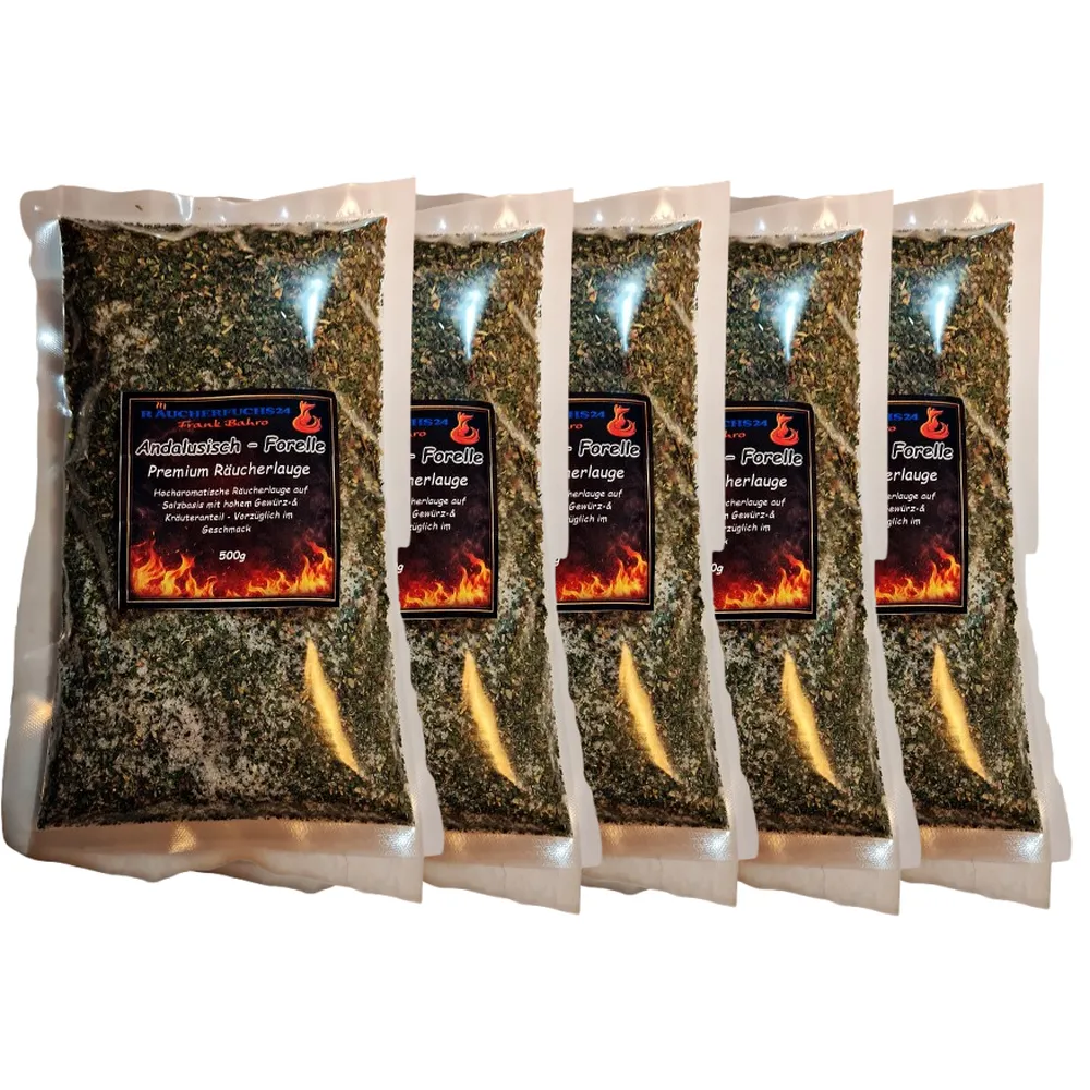Räucherlauge Forelle Andalusisch 5x500g Gewürzlake Set zum Forelle räuchern