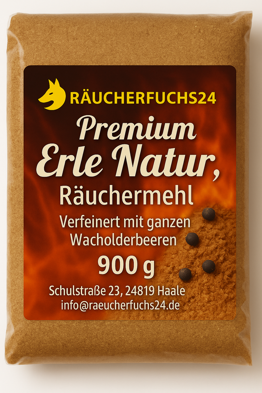 Räuchermehl Erle mit Wacholder ganz 900g – naturbelassenes Räuchermehl zum Kalträuchern und Heißräuchern von Fisch und Fleisch