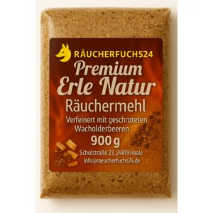 „Räuchermehl Erle mit Wacholder geschrotet 900 g für Fisch und Fleisch räuchern“