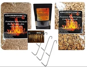 Räucherpaket 4-teilig mit Wacholderbeeren und Räucherhaken