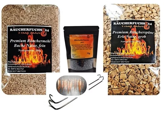 Räucherpaket L Forelle 4-teiliges Set mit Räucherlauge und Gewürzen
