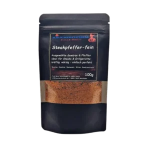 Steakpfeffer fein Gewürzmischung für Steak, Grillfleisch und BBQ im Aromabeutel von Räucherfuchs24