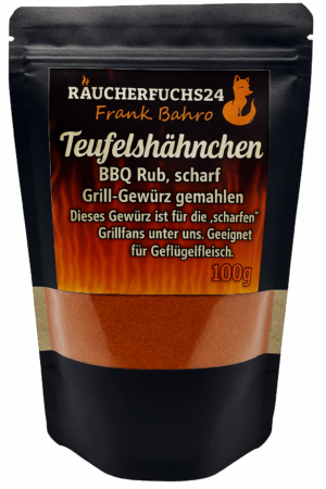 Teufelshähnchen BBQ Rub Grillgewürz 100g – scharfes Gewürz für Hähnchen
