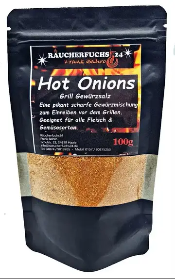 Hot Onions Grill-Gewürzsalz 100g würzige Zwiebel-Gewürzmischung für Grill und Küche