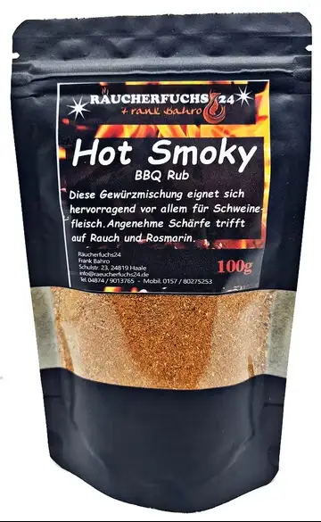 Hot Smoky BBQ Rub Grillgewürz 100g – scharfes, rauchiges BBQ Gewürz