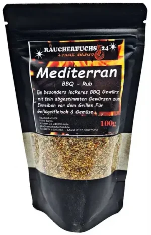 Mediterran BBQ Rub 100g Gewürzmischung mit mediterranen Kräutern für Grill und Küche