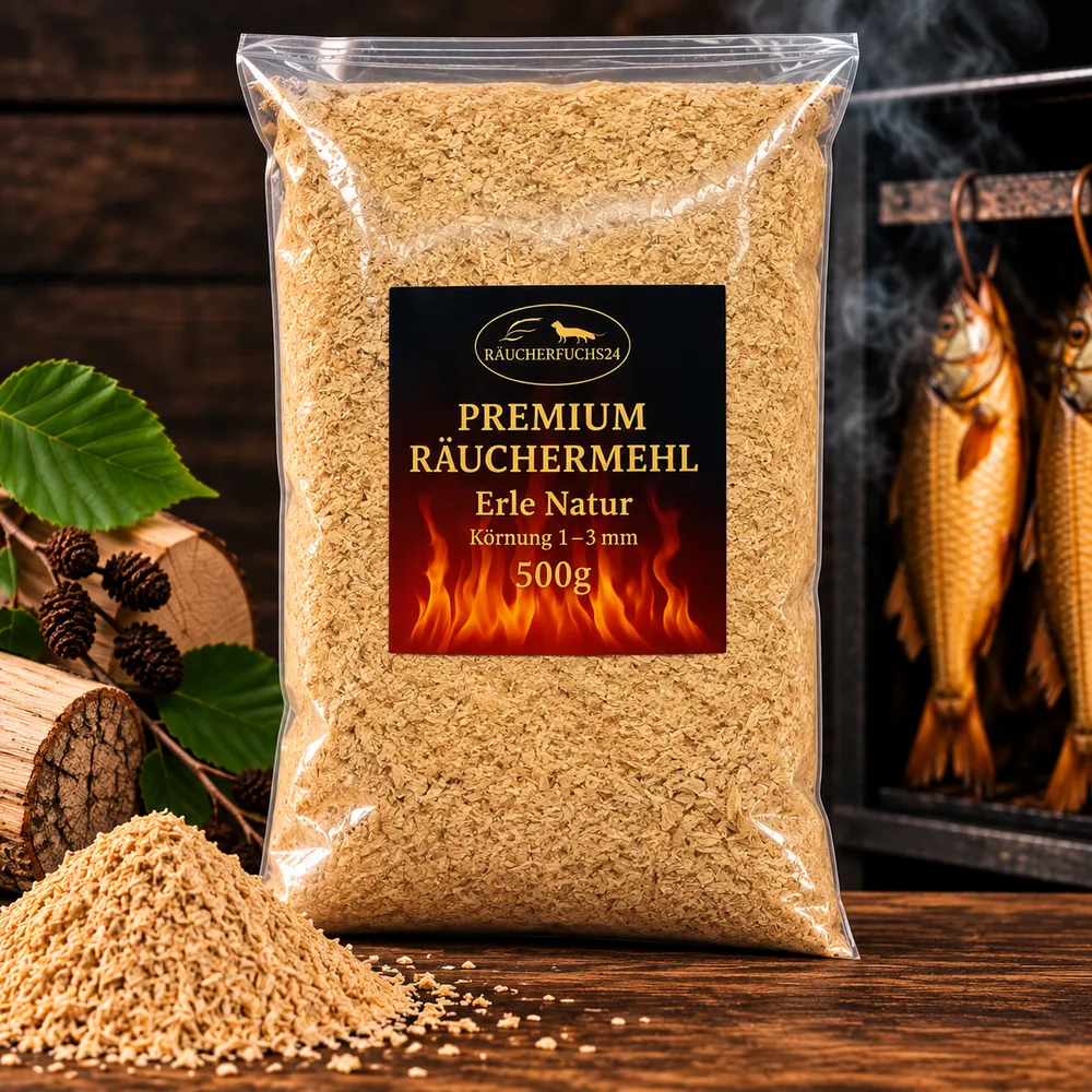 Räuchermehl Erle 500 g Körnung 1–3 mm