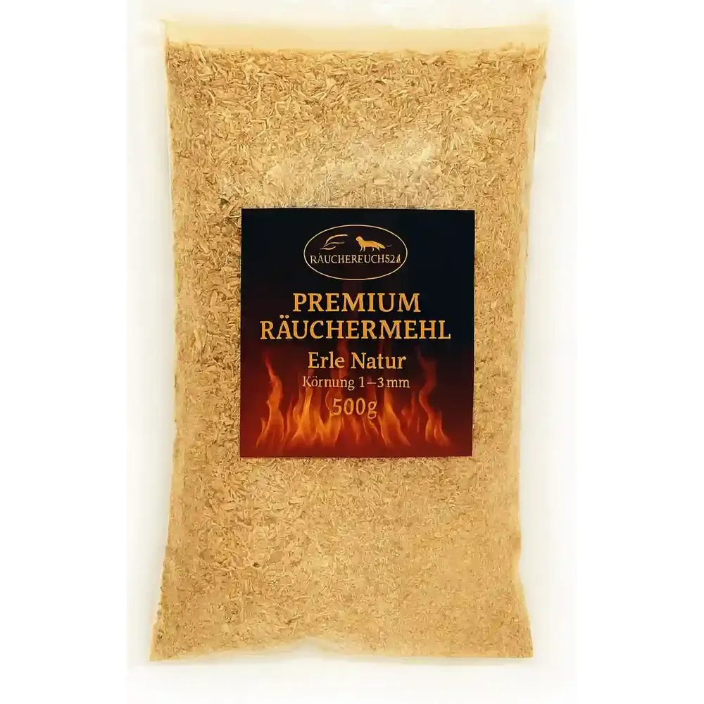 Räuchermehl Erle 500 g 0,5–1,5 mm zum Räuchern von Fisch und Fleisch