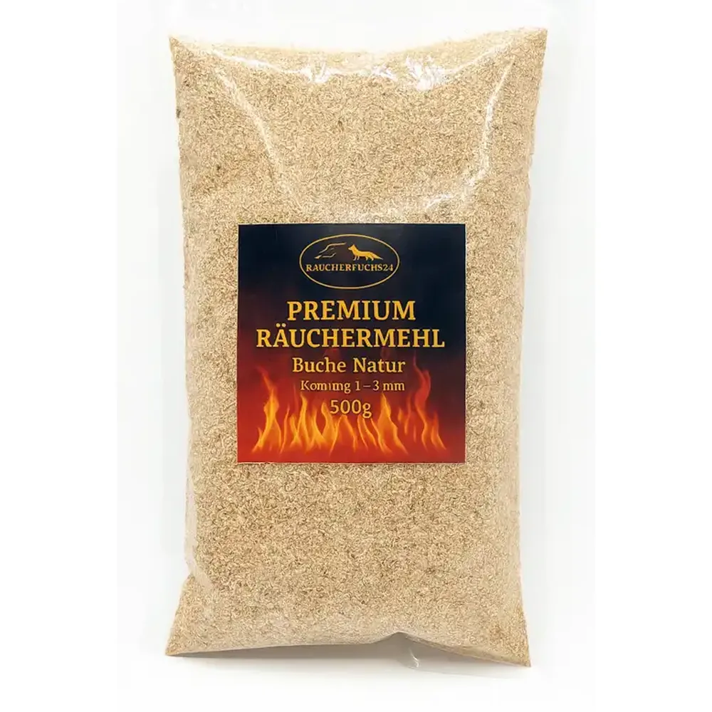 Räuchermehl Buche 500 g – naturbelassenes Buchenholz-Räuchermehl für Fisch, Fleisch und Käse