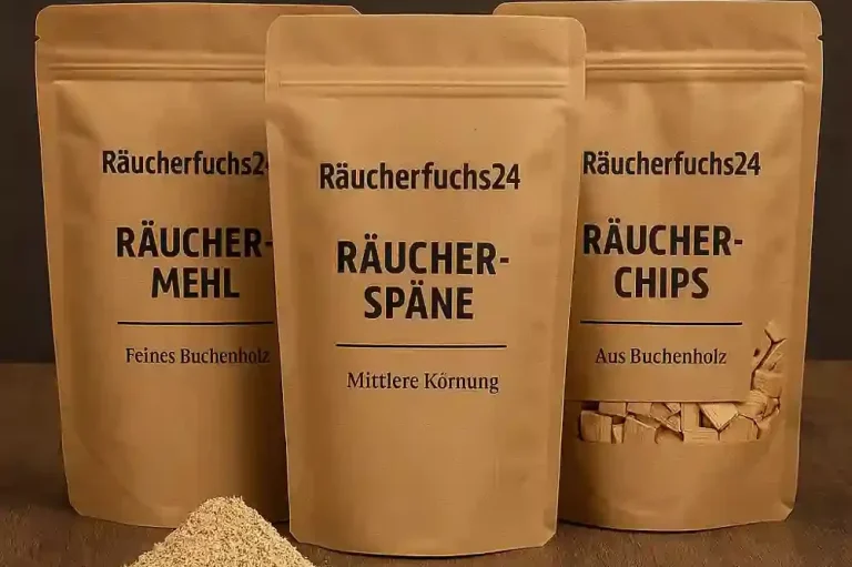 „Räuchermehl, Räucherspäne und Räucherchips aus Buchenholz – feines Raucharoma für Fisch